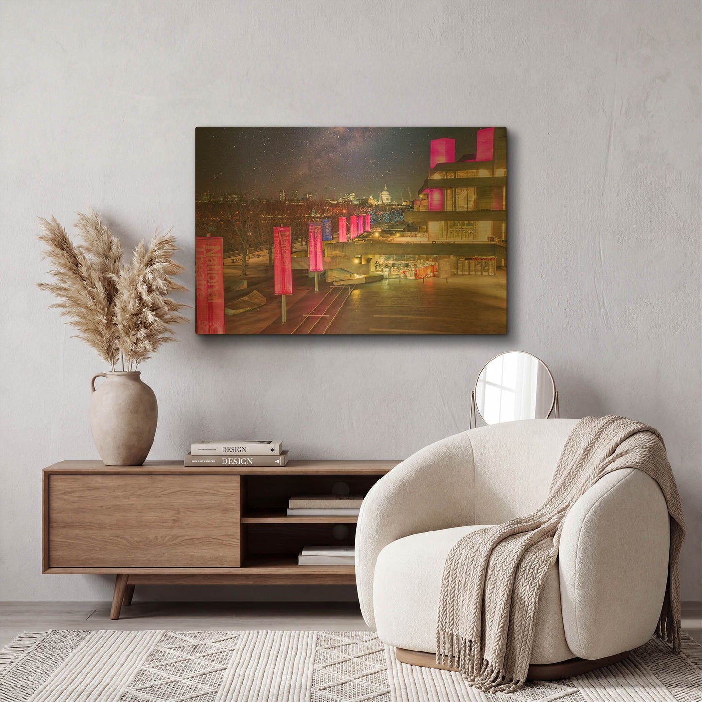 'National Theatre And St Paul's Cathedral' By Mark A Paulda Gold Metal Wall Art