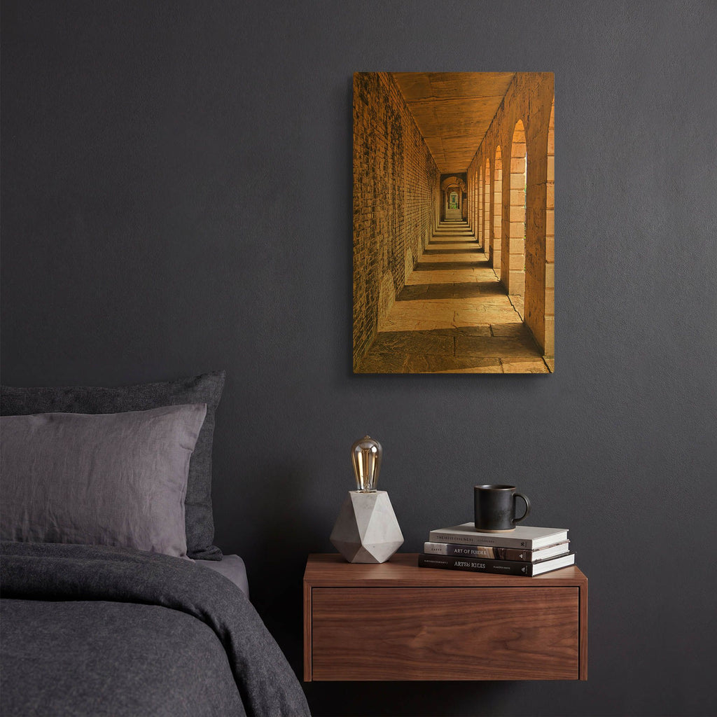 'Old Stone Walkway' By Mark A Paulda Gold Metal Wall Art