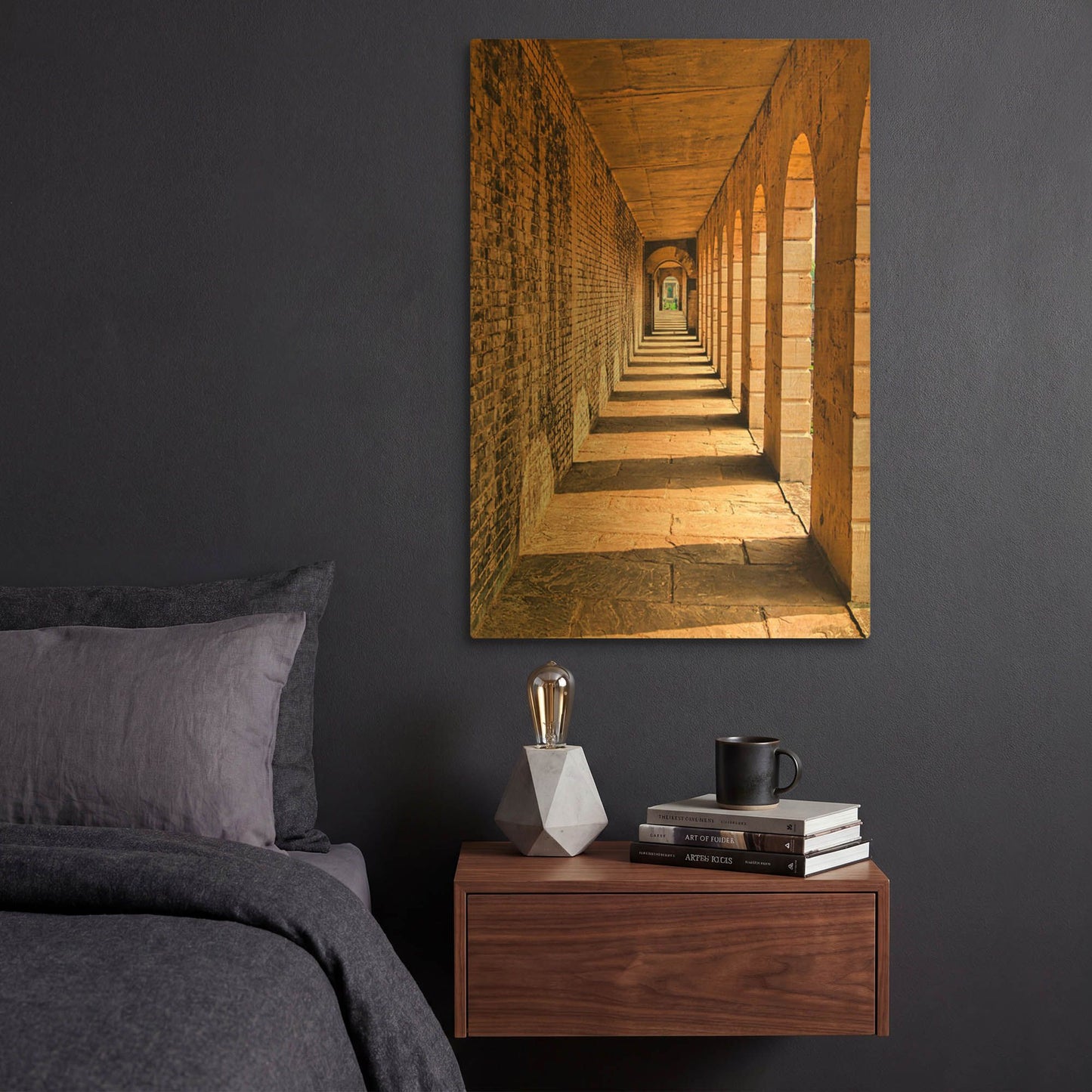 'Old Stone Walkway' By Mark A Paulda Gold Metal Wall Art