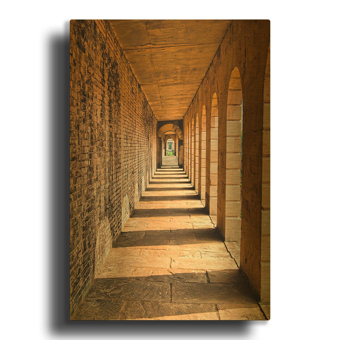 'Old Stone Walkway' By Mark A Paulda Gold Metal Wall Art