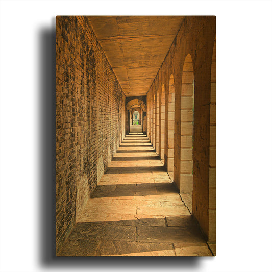 'Old Stone Walkway' By Mark A Paulda Gold Metal Wall Art