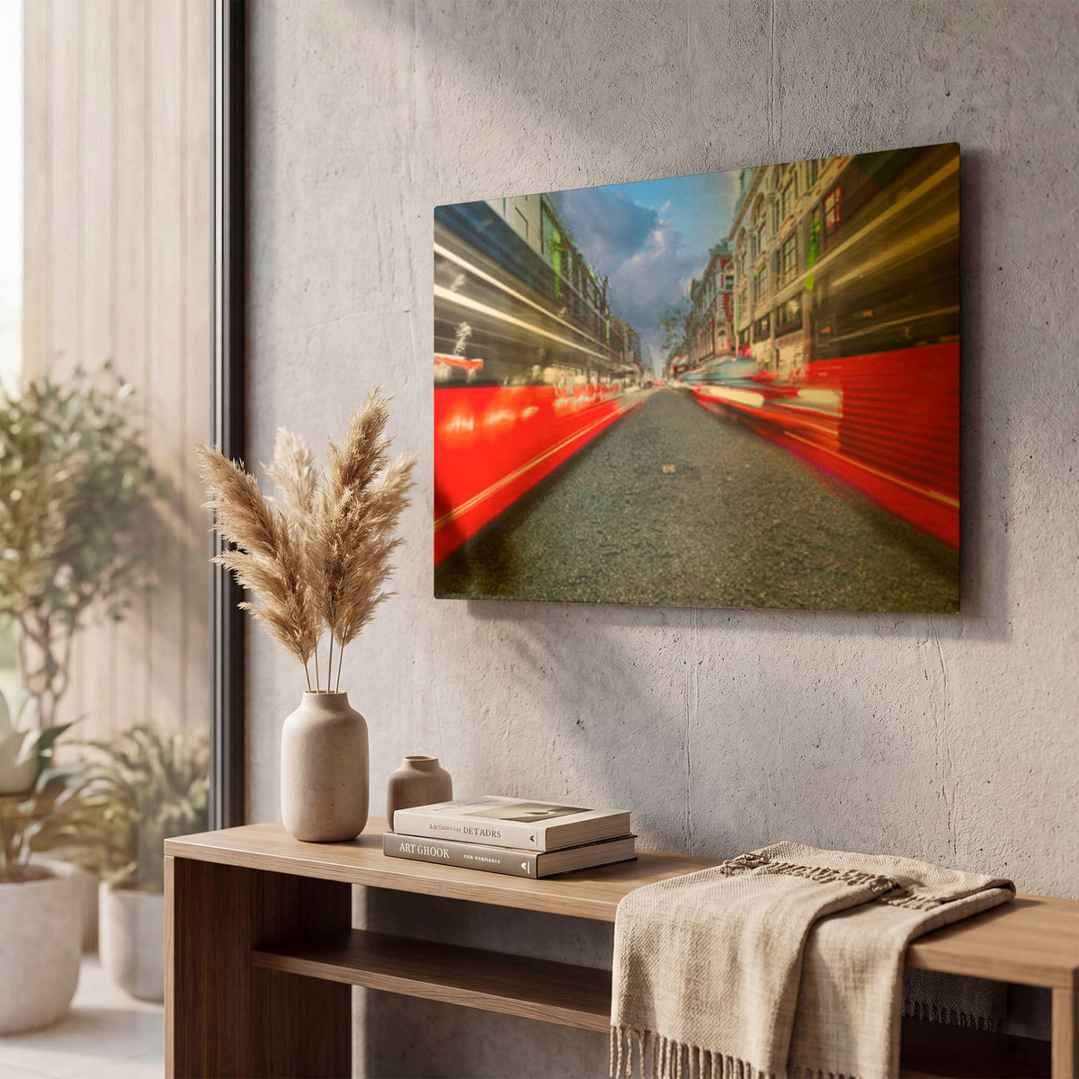 'Oxford Street Traffic XV' By Mark A Paulda Gold Metal Wall Art