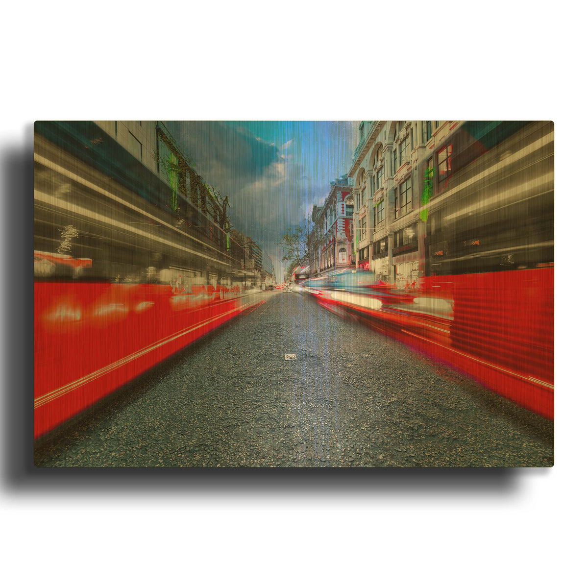 'Oxford Street Traffic XV' By Mark A Paulda Gold Metal Wall Art