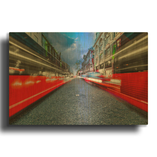 'Oxford Street Traffic XV' By Mark A Paulda Gold Metal Wall Art
