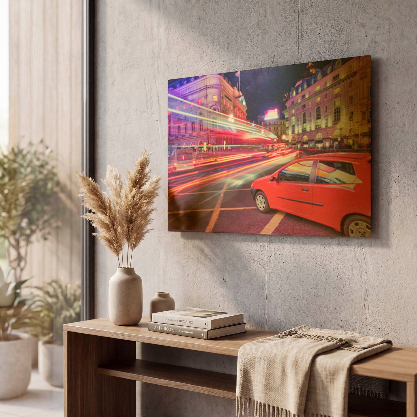 'Piccadilly Circus Night Traffic VIII' By Mark A Paulda Gold Metal Wall Art