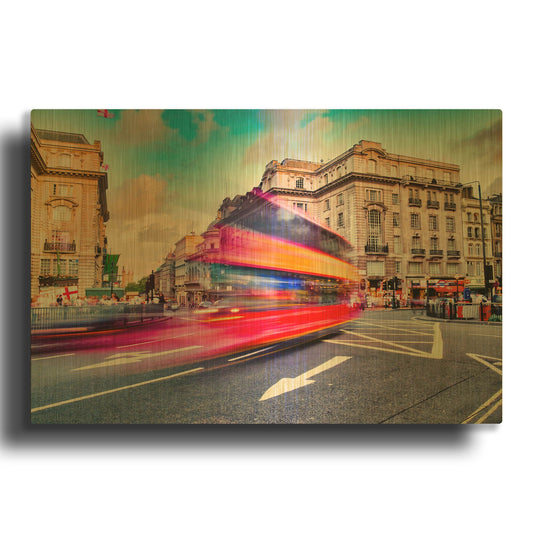 'Piccadilly Circus Rush Hour II' By Mark A Paulda Gold Metal Wall Art