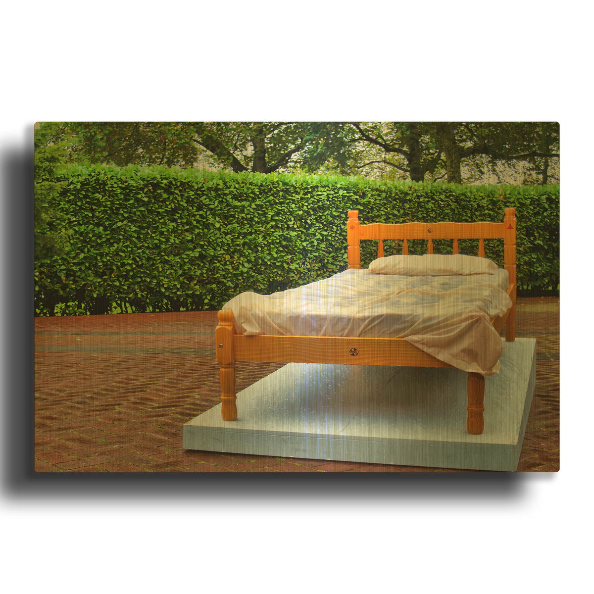 'Rainy Day In Bed' By Mark A Paulda Gold Metal Wall Art