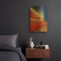 'Red Double Decker Bus And St Paul's Cathedral II' By Mark A Paulda Gold Metal Wall Art
