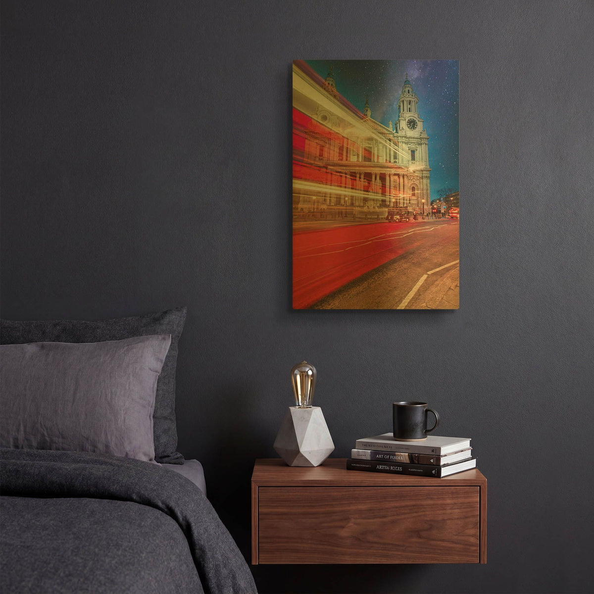 'Red Double Decker Bus And St Paul's Cathedral II' By Mark A Paulda Gold Metal Wall Art