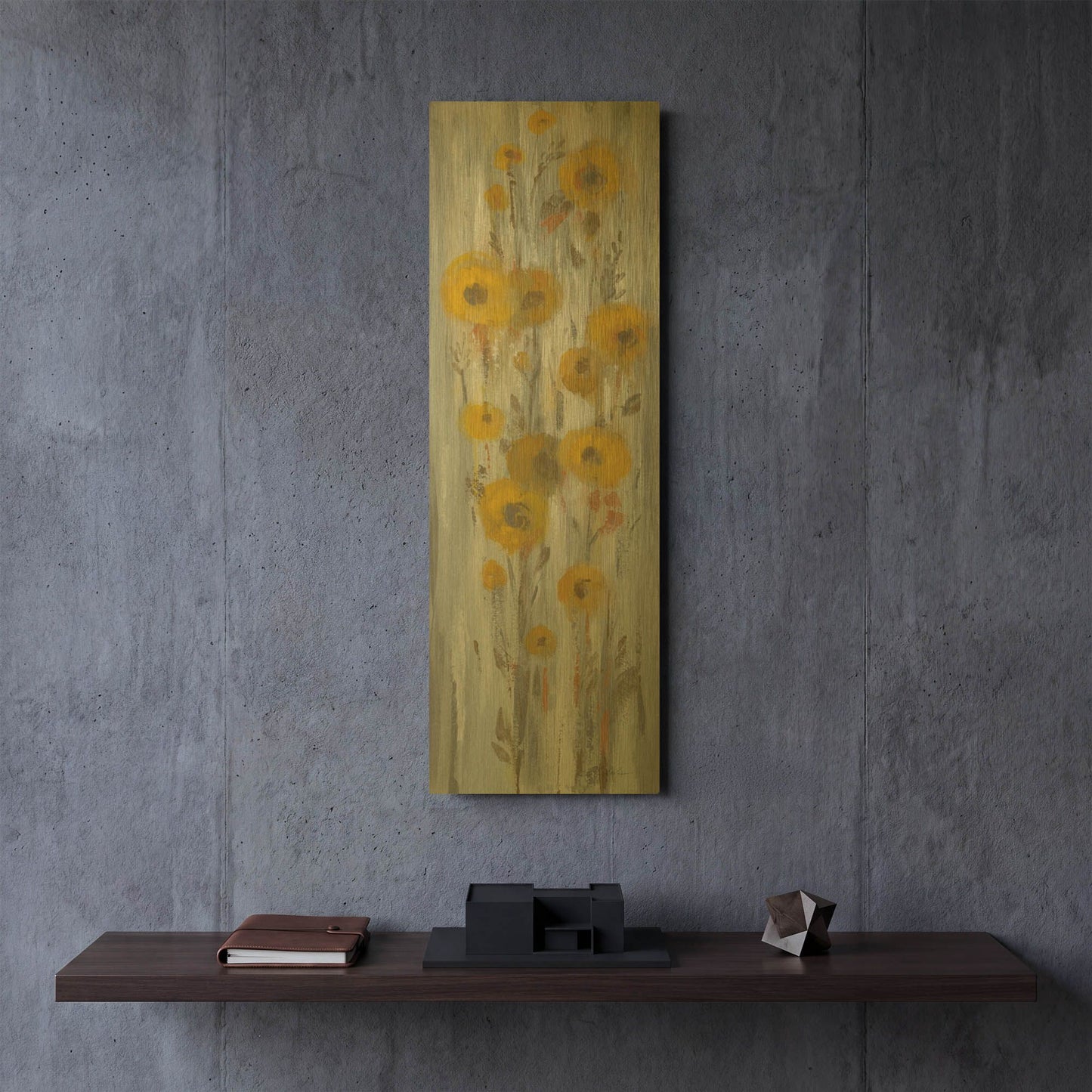 'Roadside Flowers II' By Silvia Vassileva Gold Metal Wall Art