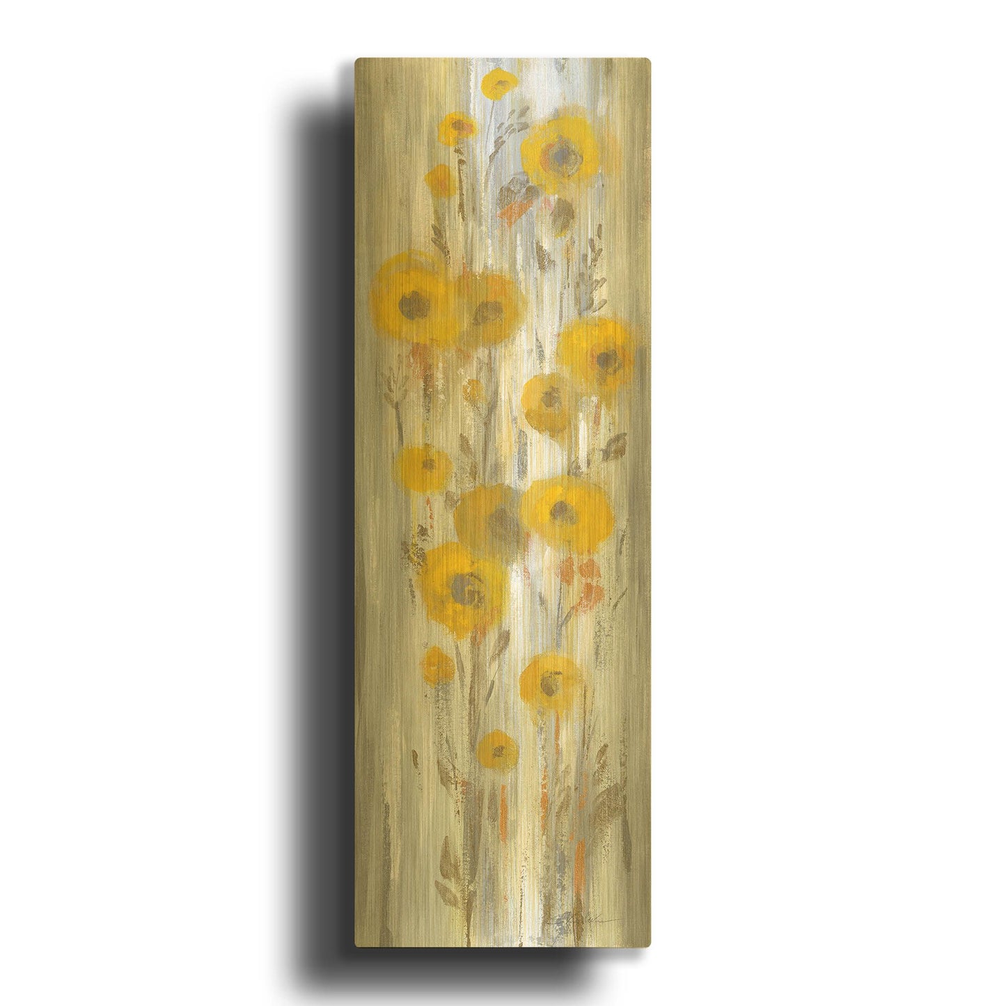 'Roadside Flowers II' By Silvia Vassileva Gold Metal Wall Art