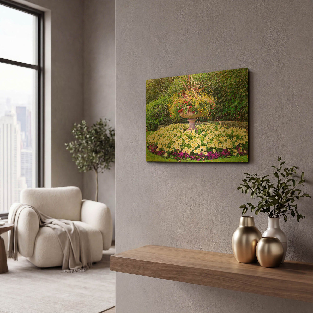 'Regent's Park Gardens' By Mark A Paulda Gold Metal Wall Art