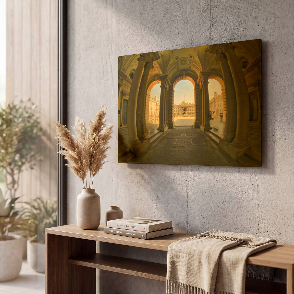 'Somerset House Entrance' By Mark A Paulda Gold Metal Wall Art