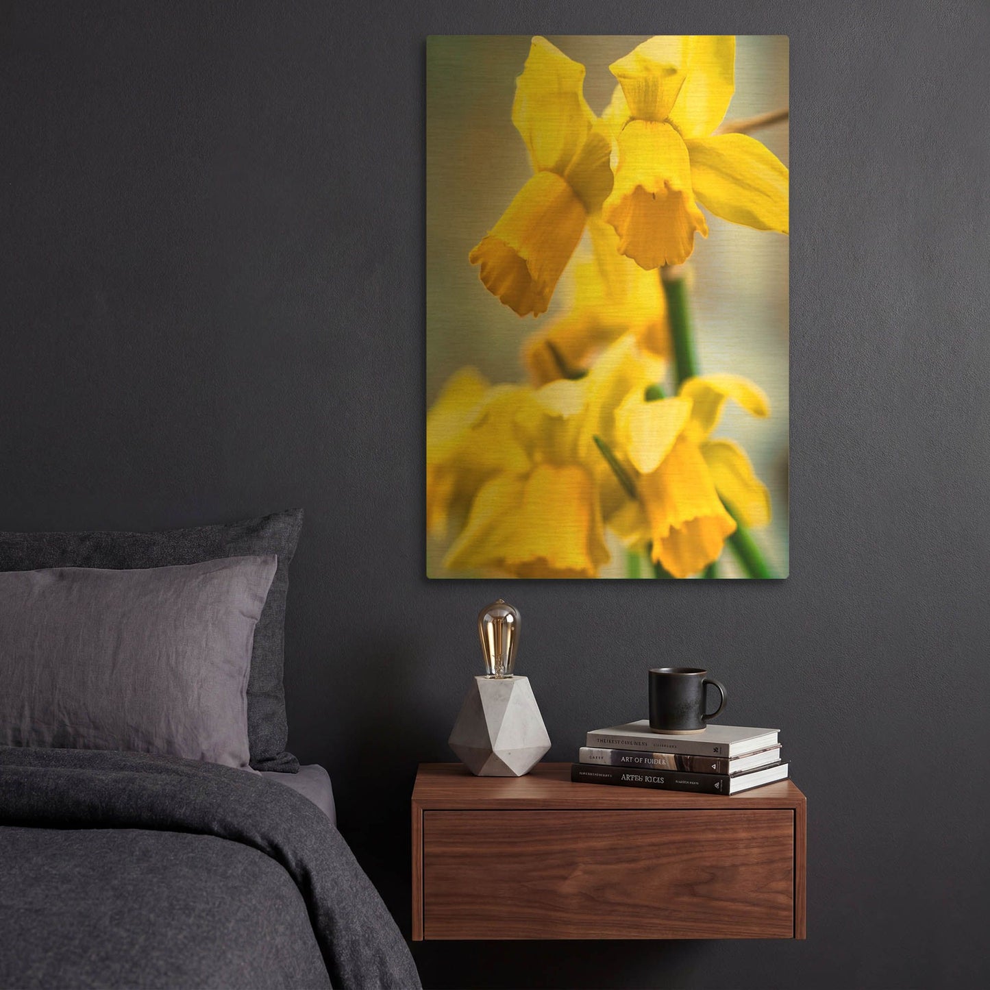 'Spring Daffodils' By Mark A Paulda Gold Metal Wall Art