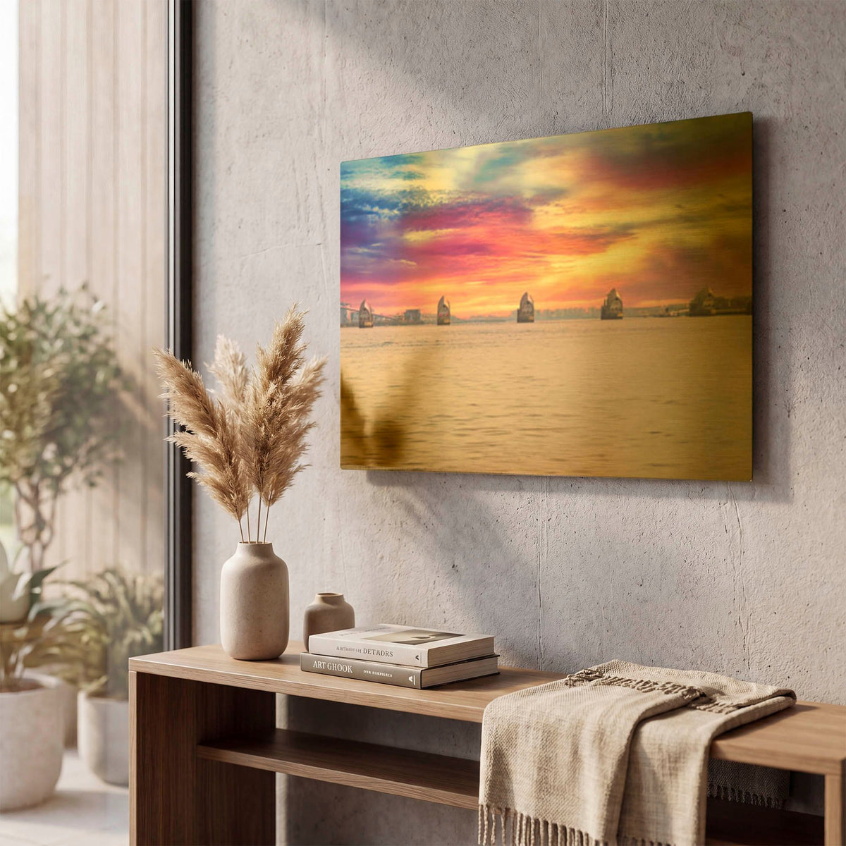 'Thames Barrier At Sunrise' By Mark A Paulda Gold Metal Wall Art