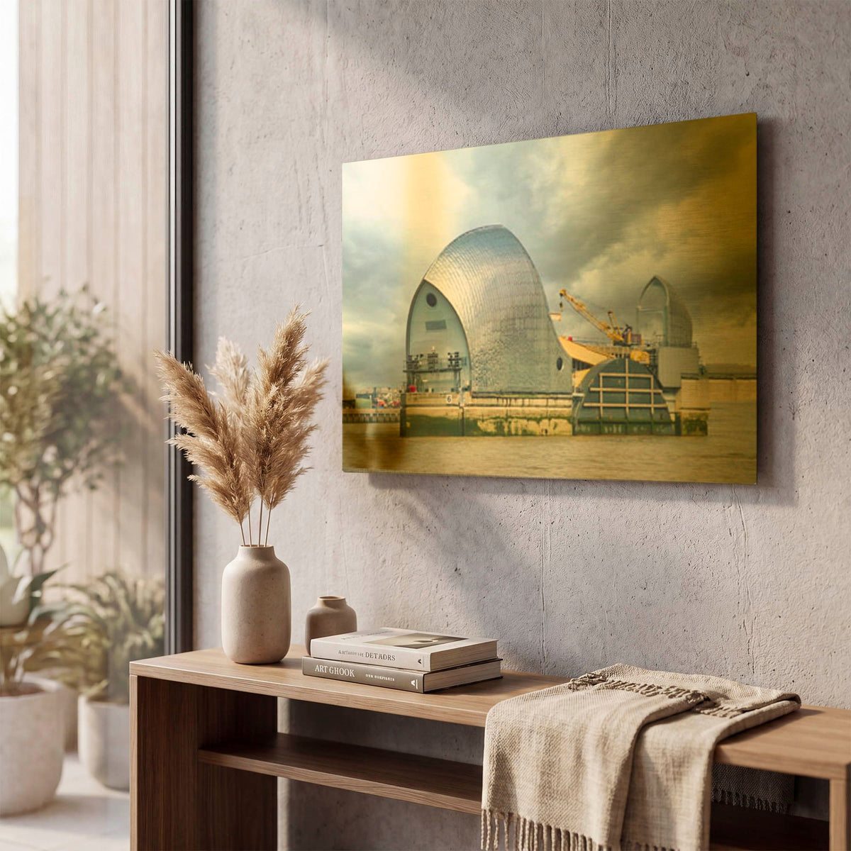 'Thames Barrier' By Mark A Paulda Gold Metal Wall Art