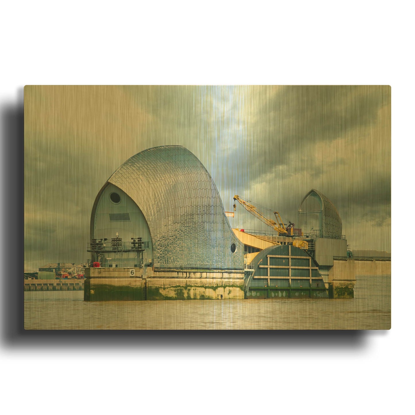 'Thames Barrier' By Mark A Paulda Gold Metal Wall Art