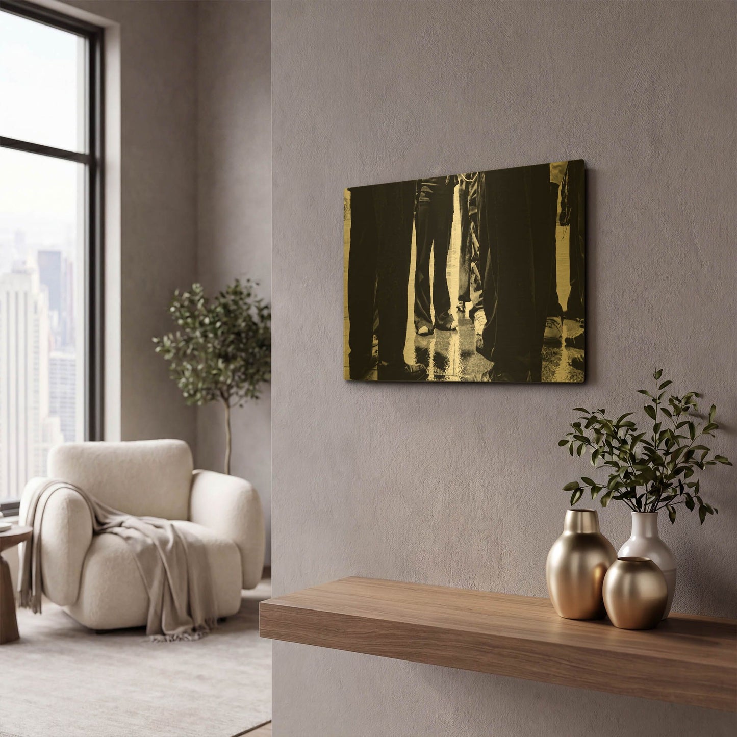 'The Meetup' By Mark A Paulda Gold Metal Wall Art
