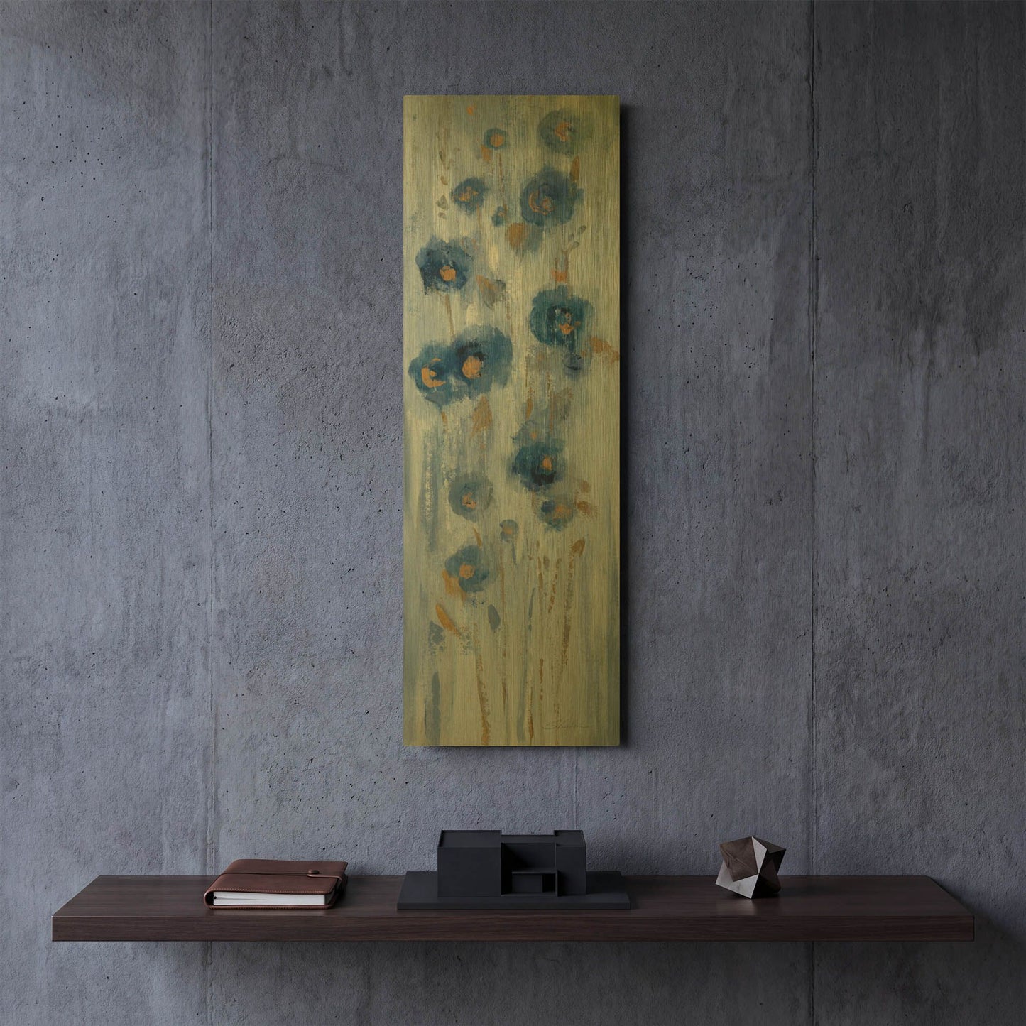 'Seaside Flowers II' By Silvia Vassileva Gold Metal Wall Art