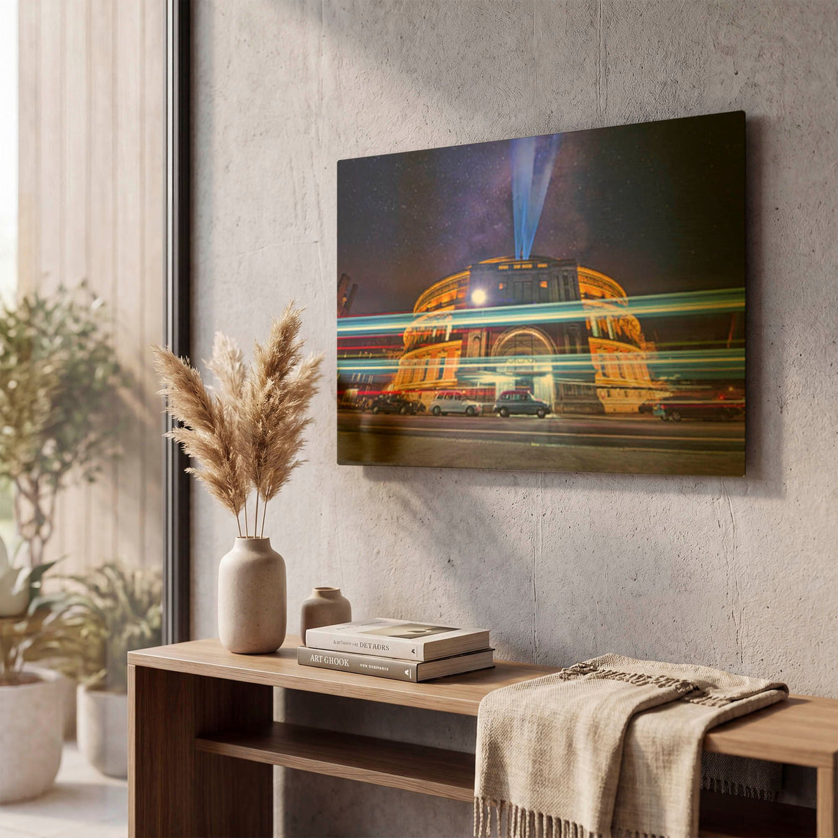'Traffic And Royal Albert Hall' By Mark A Paulda Gold Metal Wall Art