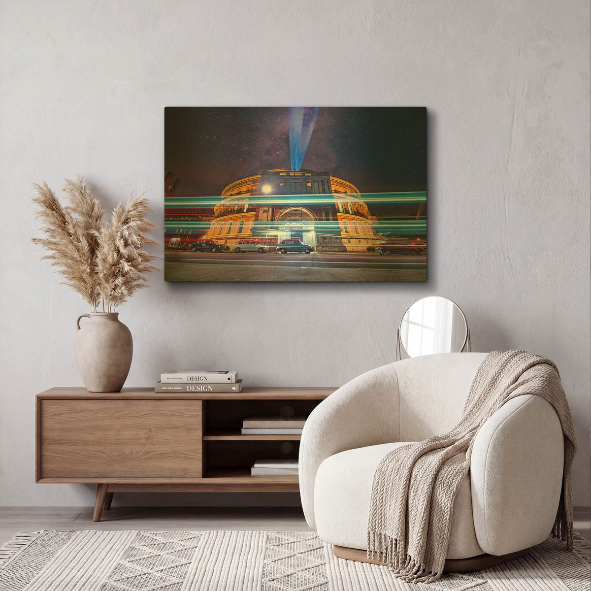 'Traffic And Royal Albert Hall' By Mark A Paulda Gold Metal Wall Art