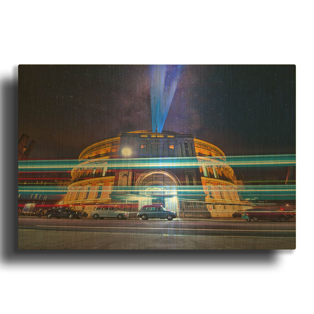 'Traffic And Royal Albert Hall' By Mark A Paulda Gold Metal Wall Art