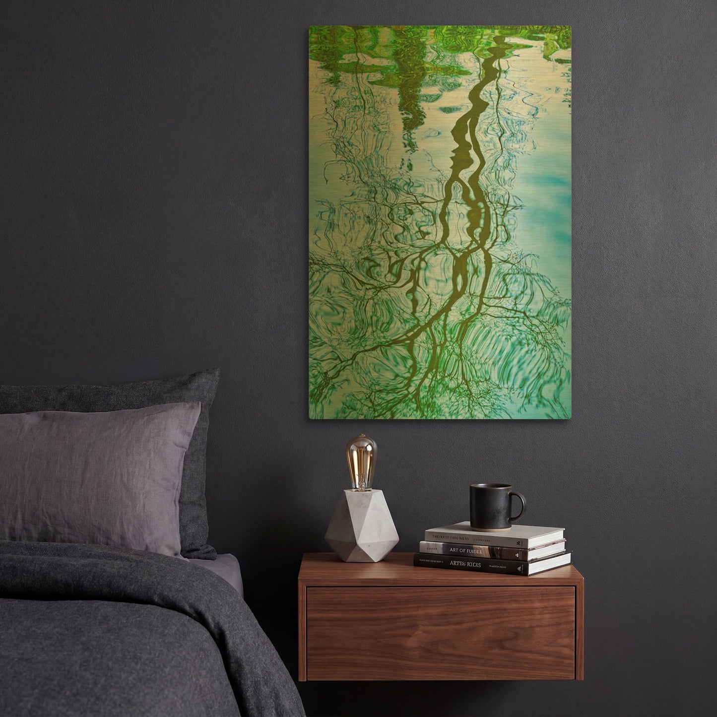 'Tree Reflection' By Mark A Paulda Gold Metal Wall Art