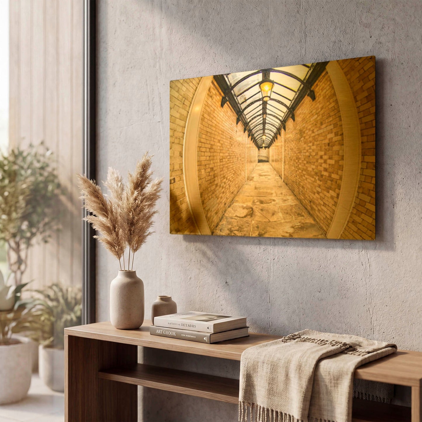 'Tunnel Patterns' By Mark A Paulda Gold Metal Wall Art