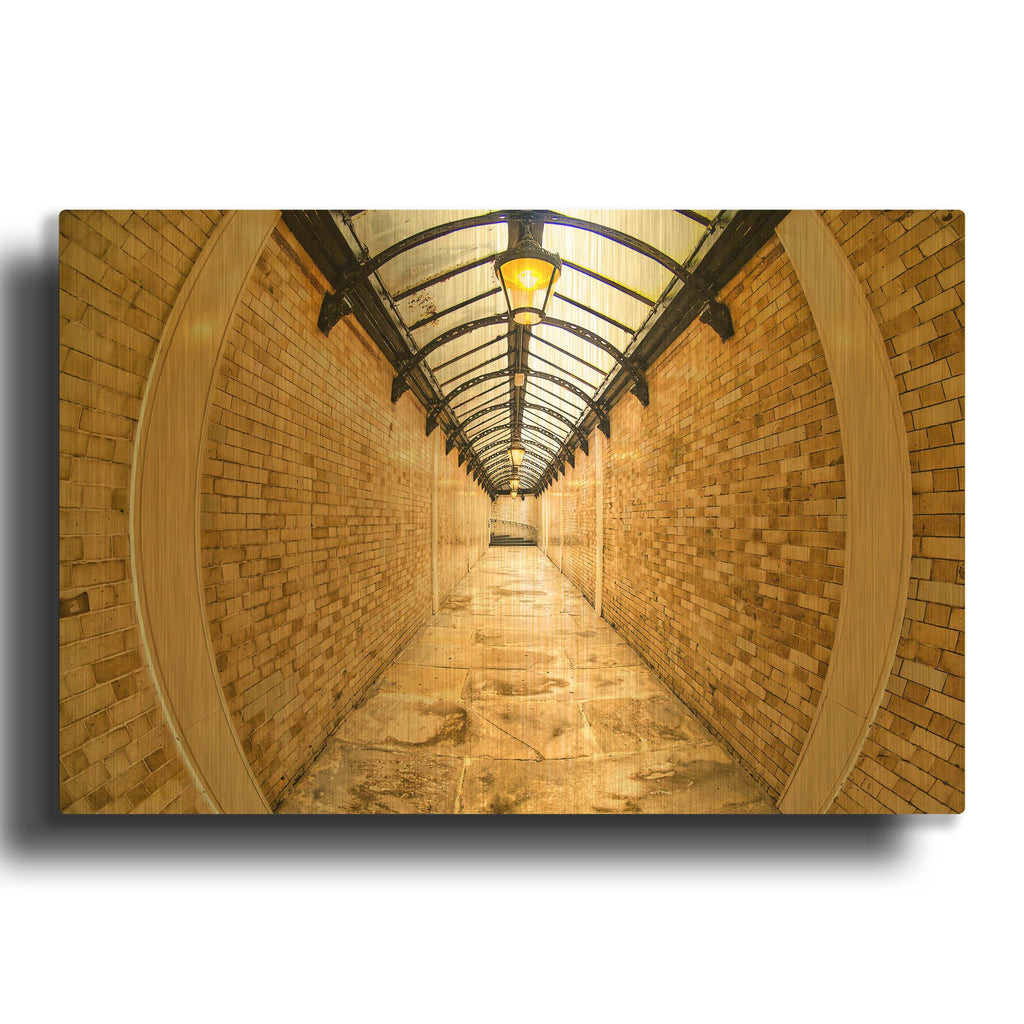 'Tunnel Patterns' By Mark A Paulda Gold Metal Wall Art