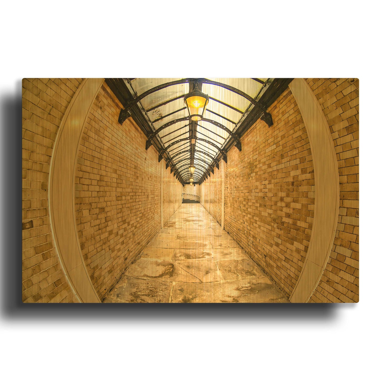'Tunnel Patterns' By Mark A Paulda Gold Metal Wall Art