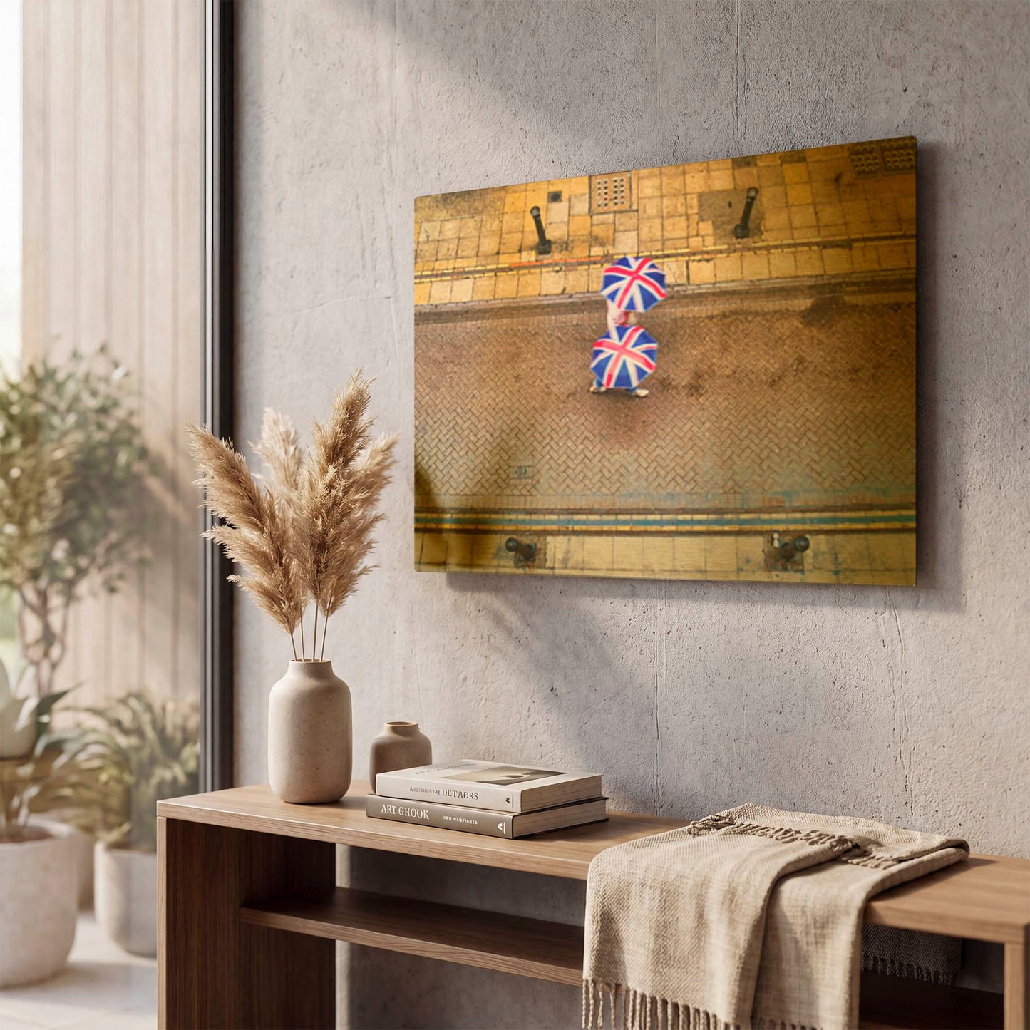 'Walking Union Jack' By Mark A Paulda Gold Metal Wall Art