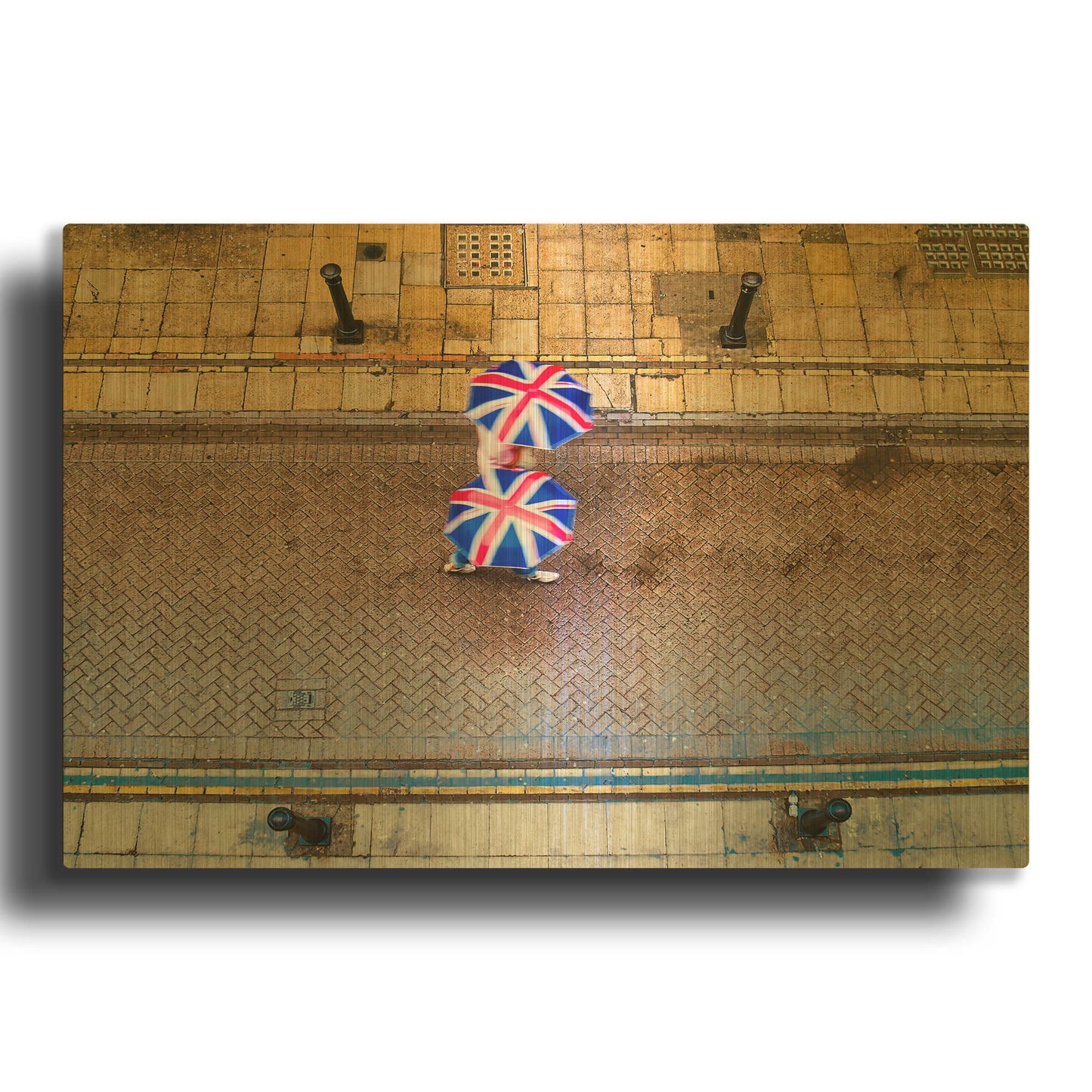 'Walking Union Jack' By Mark A Paulda Gold Metal Wall Art