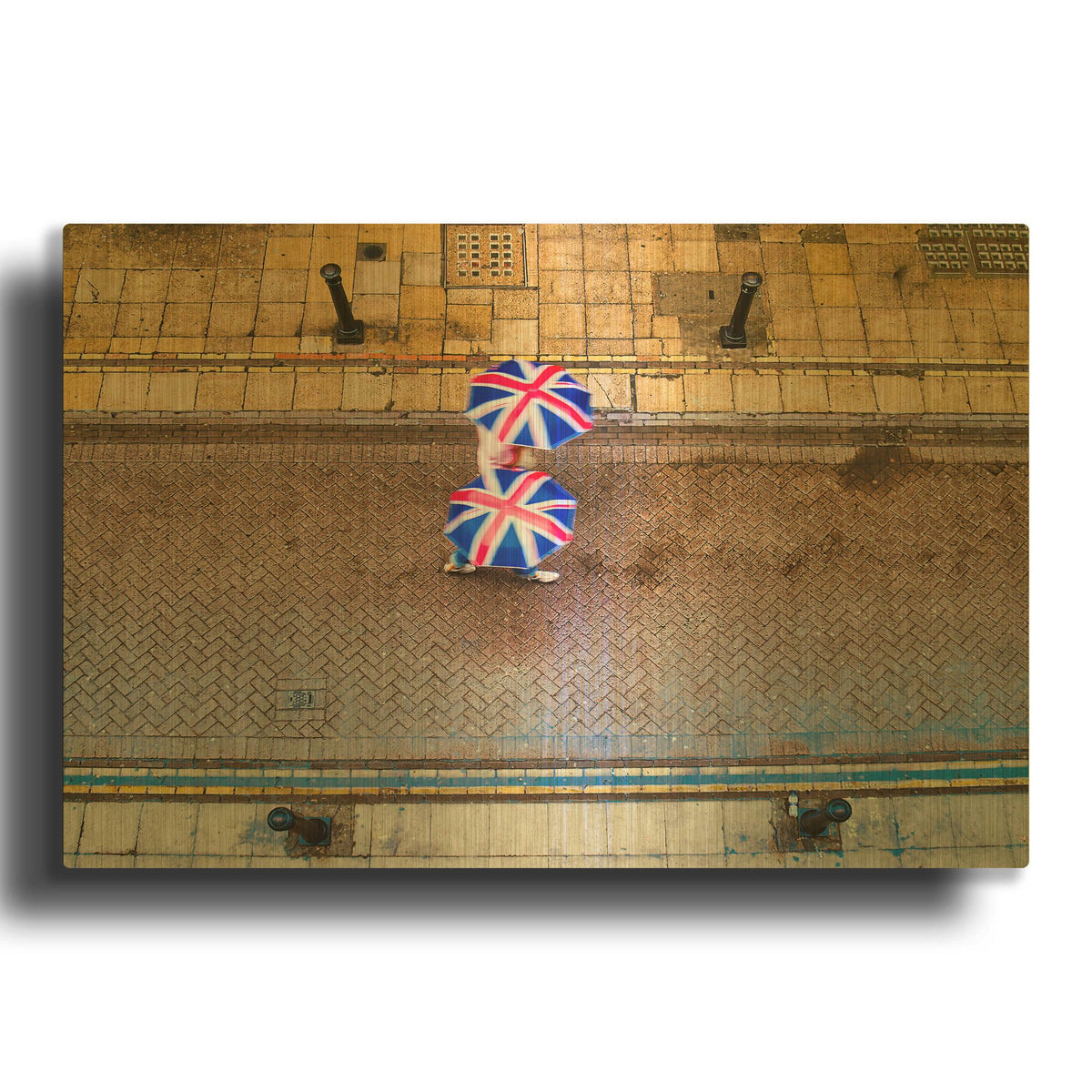 'Walking Union Jack' By Mark A Paulda Gold Metal Wall Art