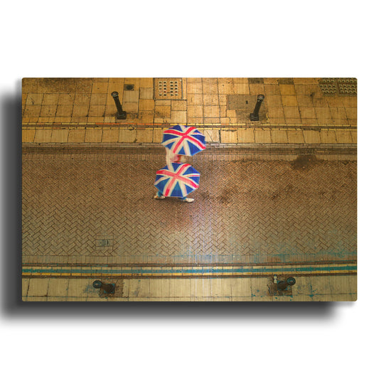 'Walking Union Jack' By Mark A Paulda Gold Metal Wall Art