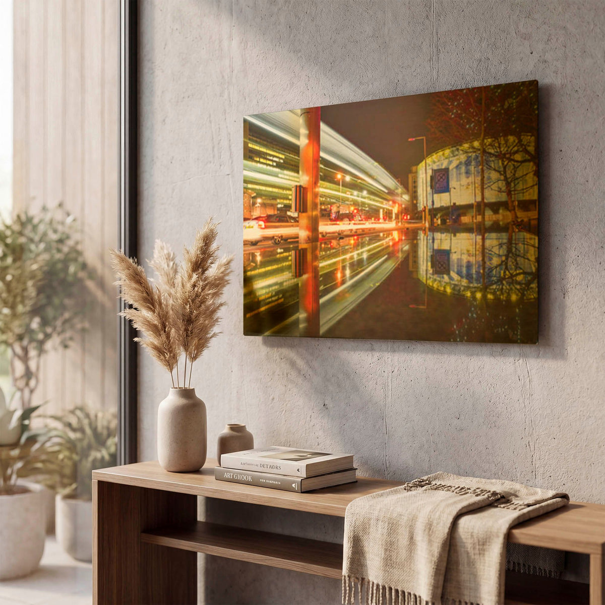 'Waterloo Road Traffic At Night IV' By Mark A Paulda Gold Metal Wall Art