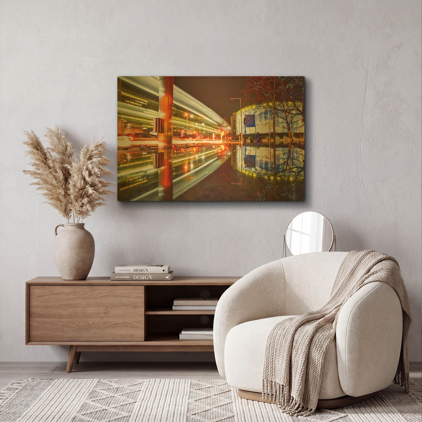 'Waterloo Road Traffic At Night IV' By Mark A Paulda Gold Metal Wall Art