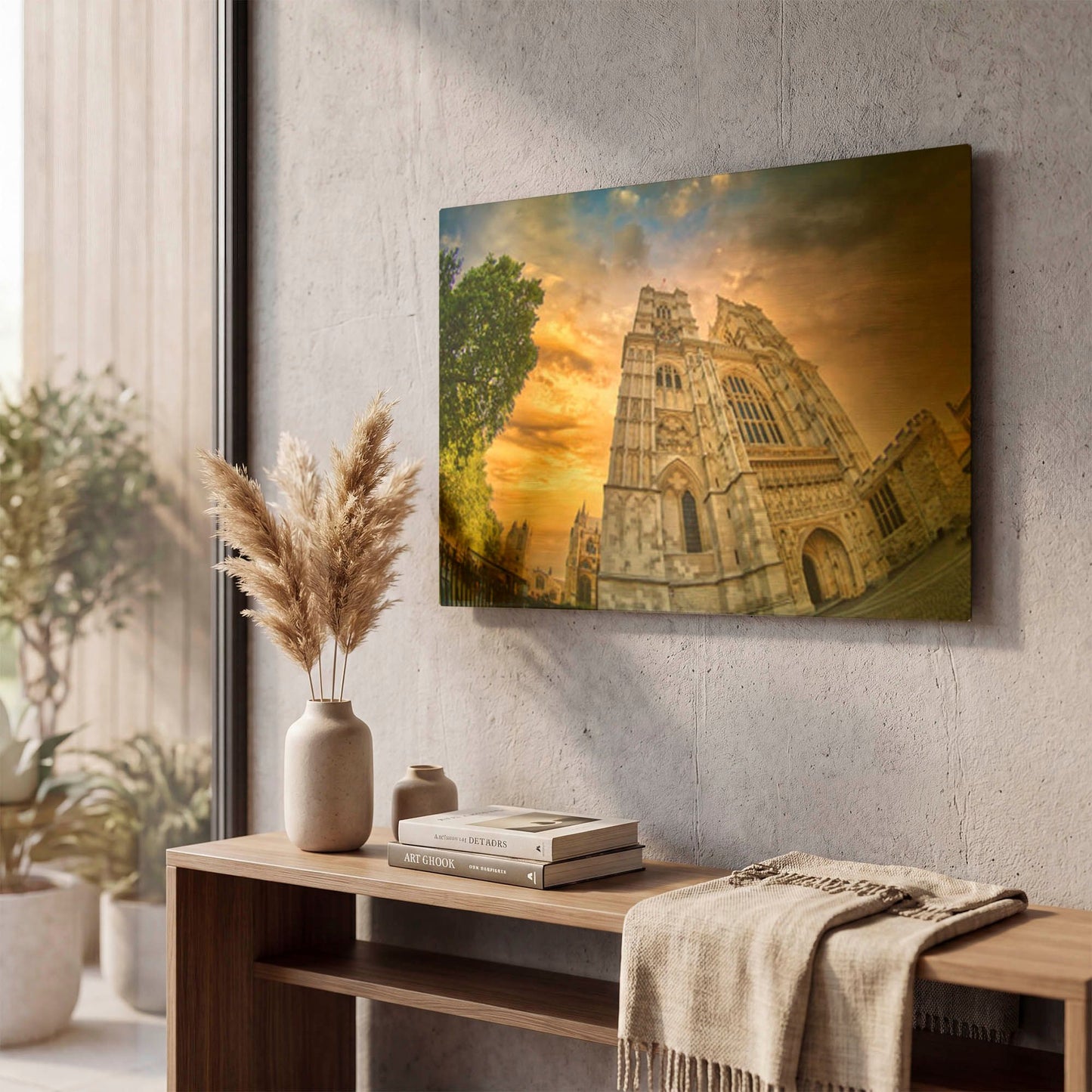 'Westminster Abbey At Sunset' By Mark A Paulda Gold Metal Wall Art