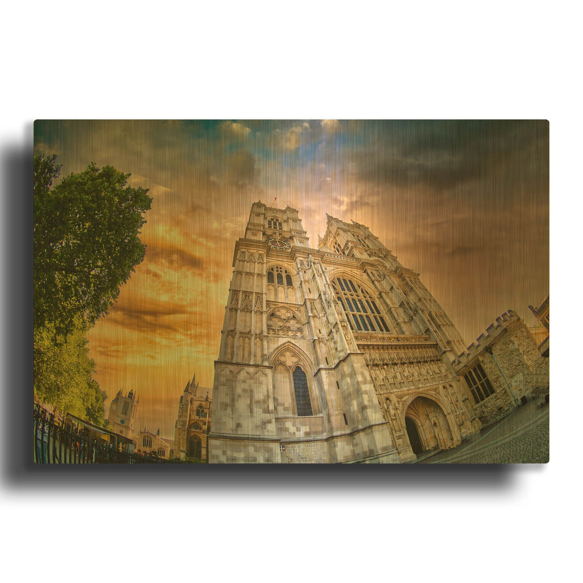 'Westminster Abbey At Sunset' By Mark A Paulda Gold Metal Wall Art