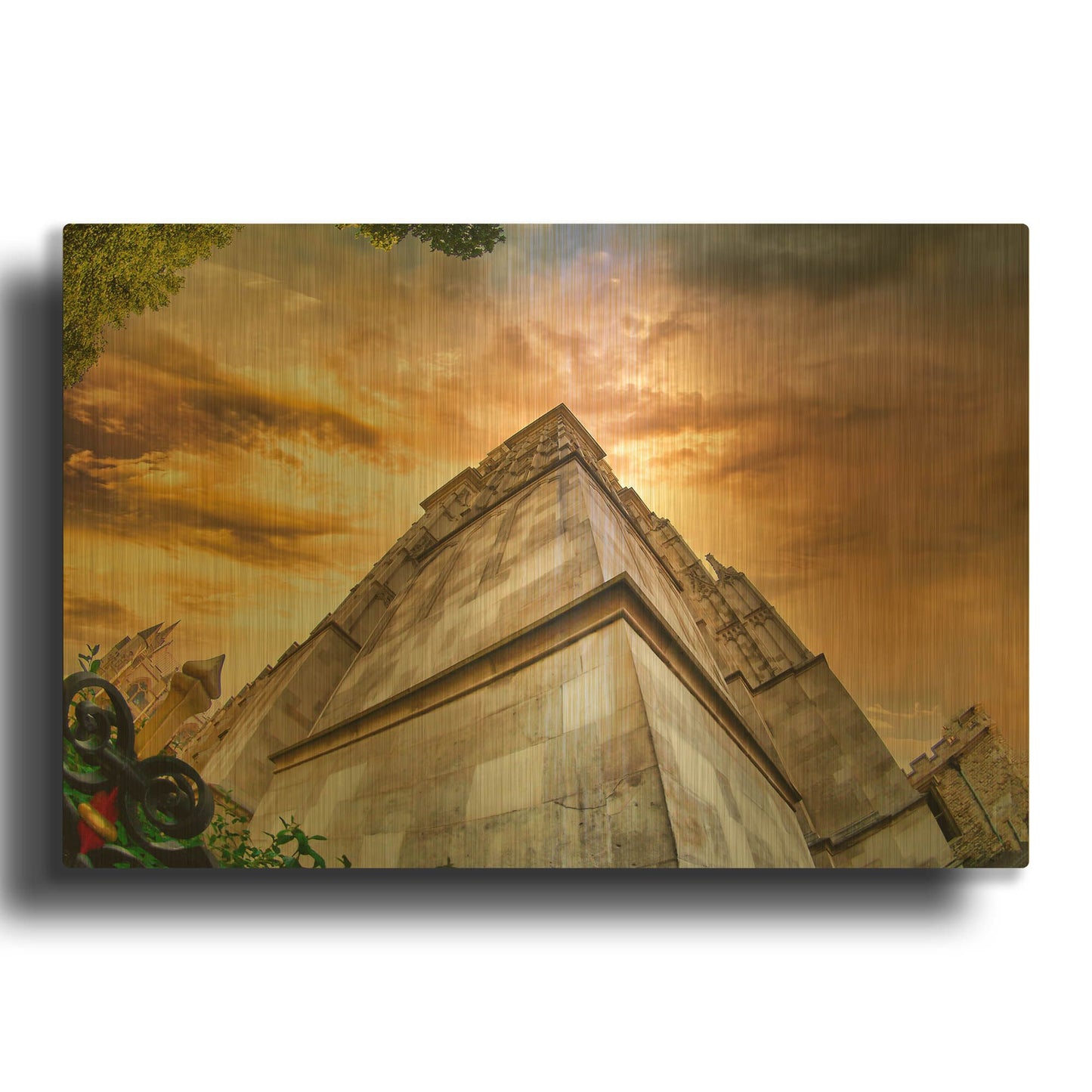 'Westminster Abbey Corner' By Mark A Paulda Gold Metal Wall Art