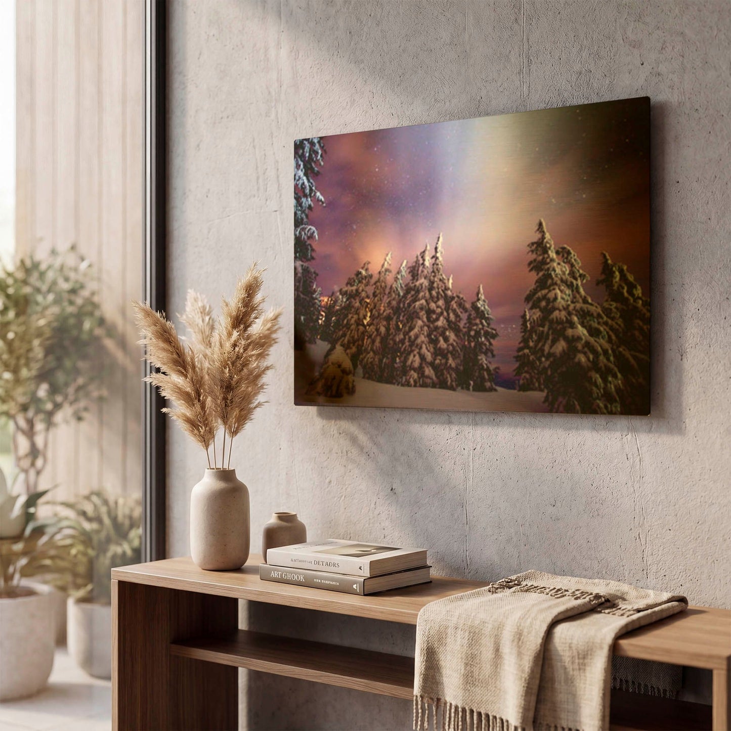 'Winter Nights' By Darren White Gold Metal Wall Art