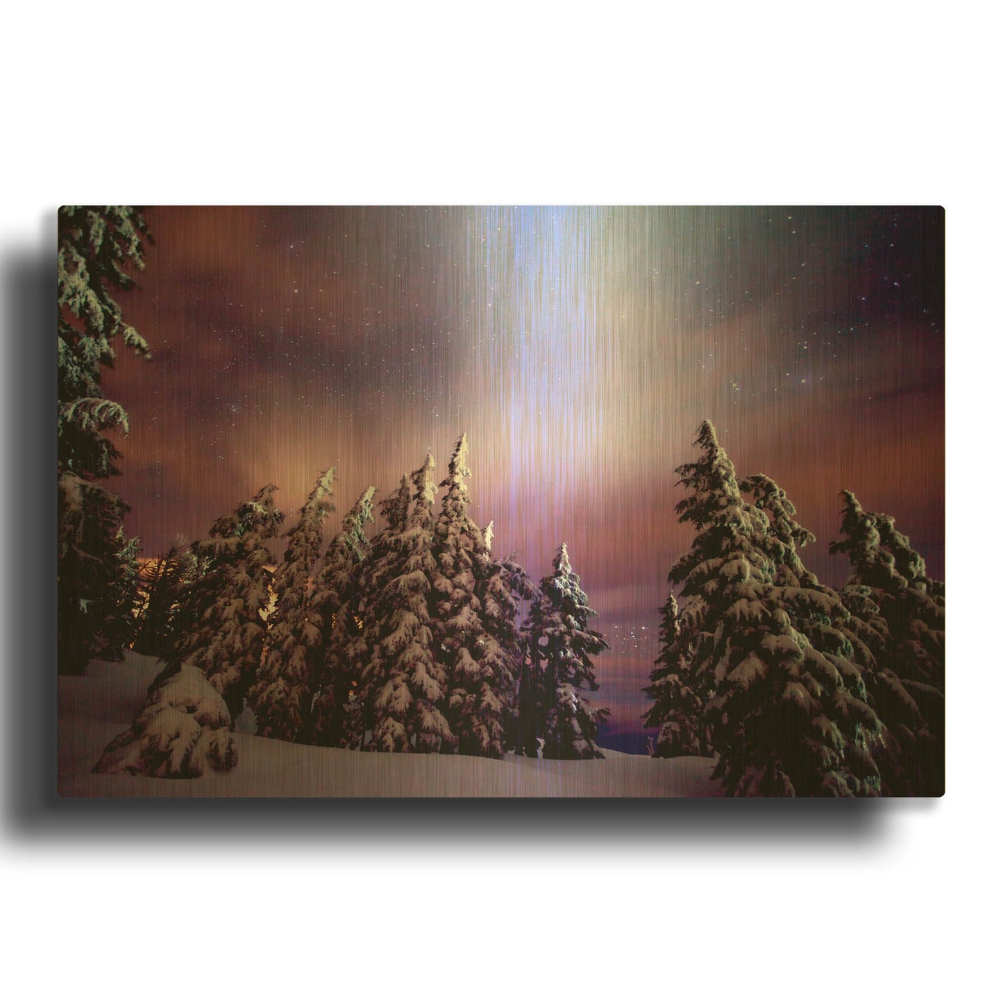 'Winter Nights' By Darren White Gold Metal Wall Art