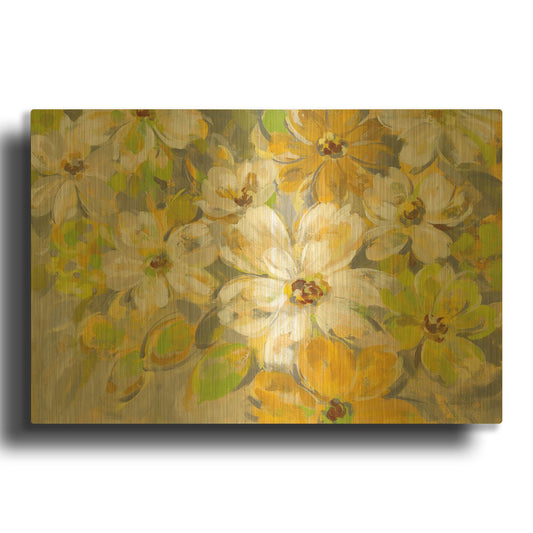 'Scattered Spring Petals' By Silvia Vassileva Gold Metal Wall Art