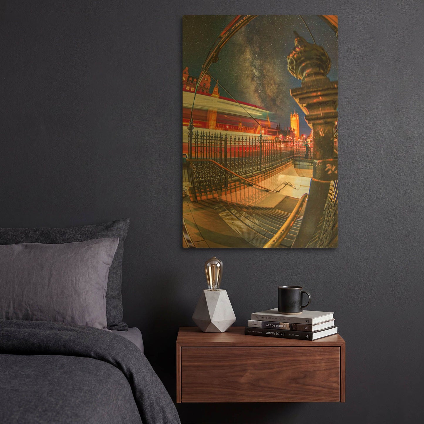 'Westminster Traffic V' By Mark A Paulda Gold Metal Wall Art