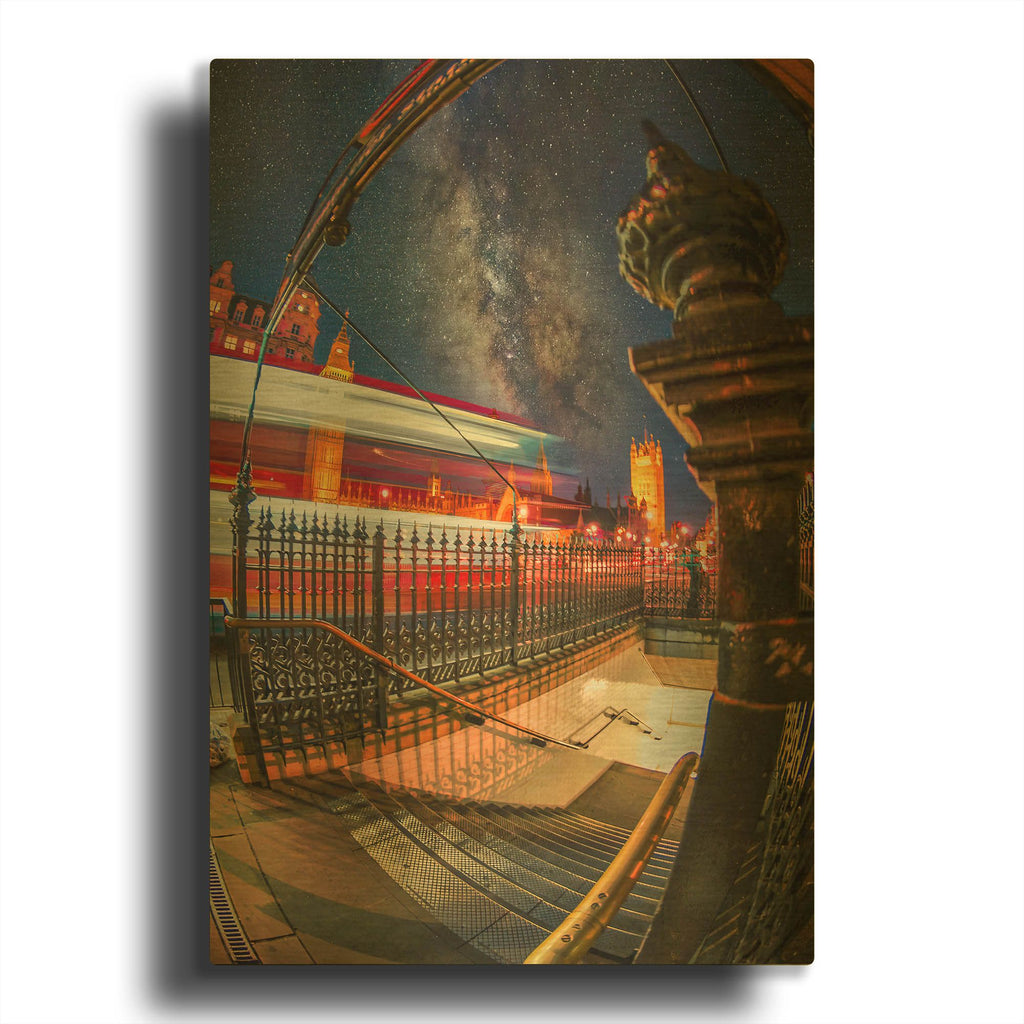 'Westminster Traffic V' By Mark A Paulda Gold Metal Wall Art