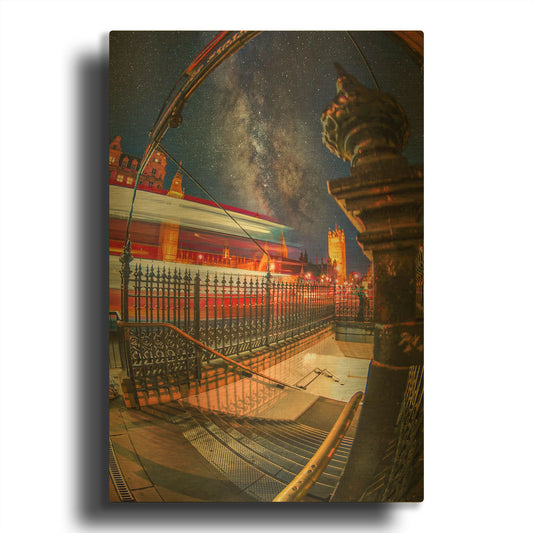 'Westminster Traffic V' By Mark A Paulda Gold Metal Wall Art