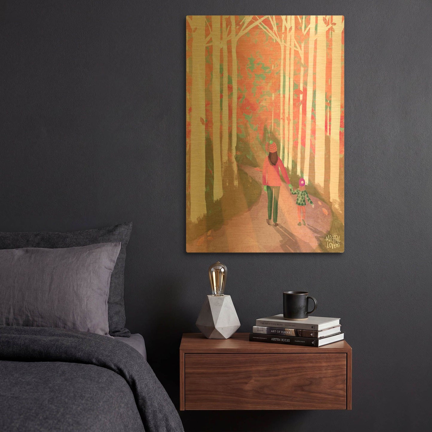 'A Walk In The Calm' By Michal Loren Art Gold Metal Wall Art