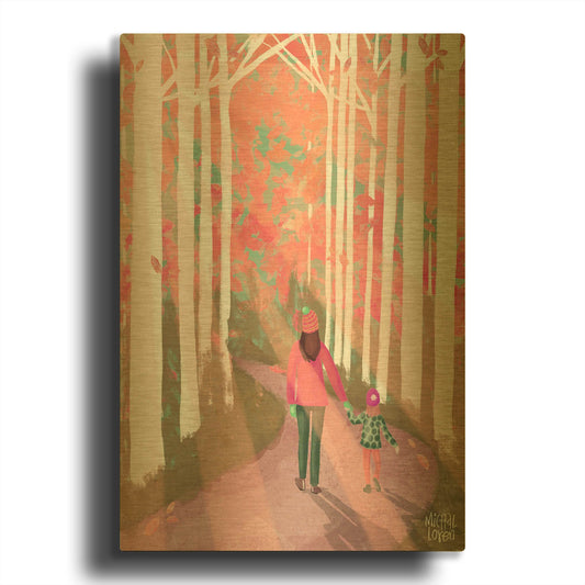 'A Walk In The Calm' By Michal Loren Art Gold Metal Wall Art