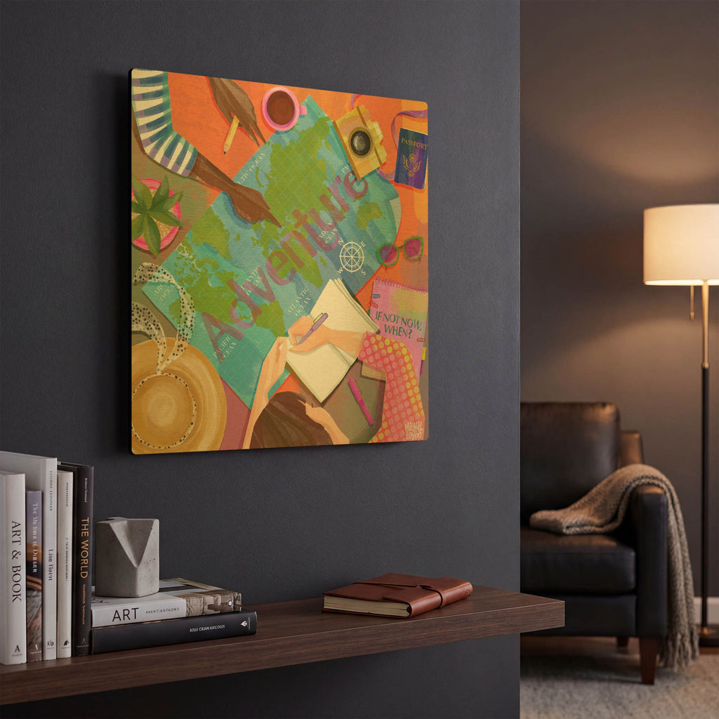 'Adventure' By Michal Loren Art Gold Metal Wall Art