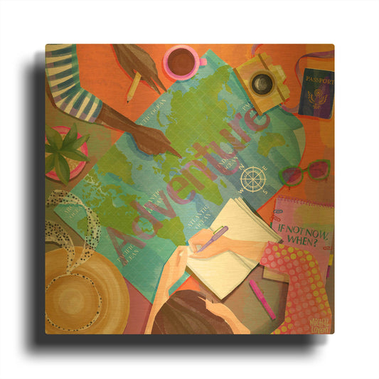 'Adventure' By Michal Loren Art Gold Metal Wall Art