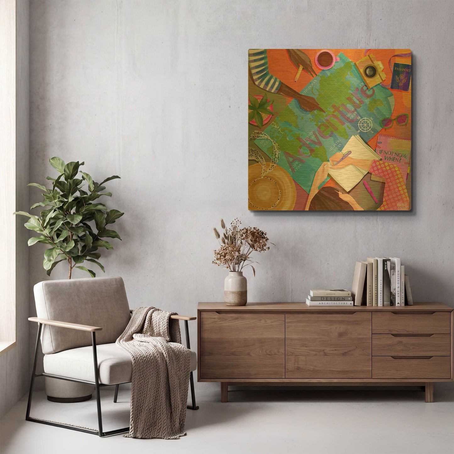'Adventure' By Michal Loren Art Gold Metal Wall Art
